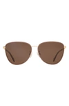 Mohala Eyewear Leahi Universal 59mm Polarized Round Sunglasses In Tuscan Rose Chain Temple