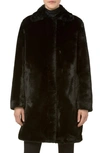 Akris Punto Faux Fur Coat In Black