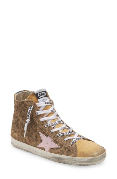 Golden Goose Francy Leather High-top Trainers In Animal Print