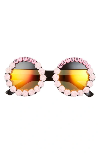 Rad + Refined Wifey Material 50mm Polarized Round Sunglasses In Pink