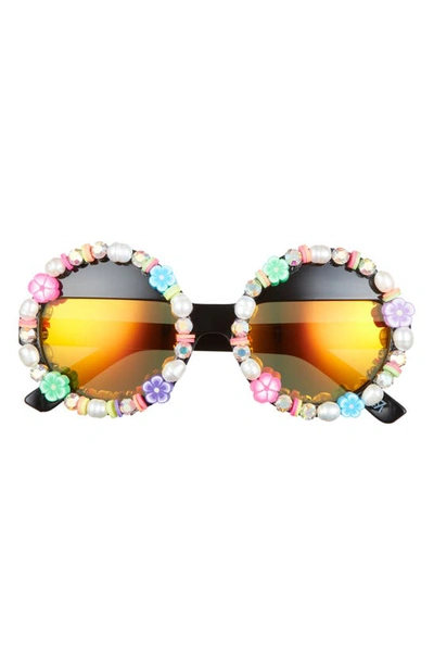 Rad + Refined Summer Of Love 50mm Round Sunglasses In Orange