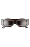 Balenciaga 56mm Rectangular Led Sunglasses In Black/ Grey