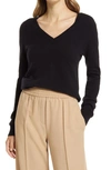 Nordstrom Cashmere Essential V-neck Sweater In Black
