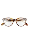 Diff Carly 48mm Round Optical Glasses In Amber Tortoise