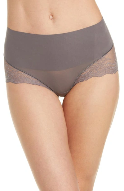 Spanxr Undie-tectable Lace Hi-hipster Panties In Graphite Purple