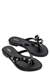 Melissa Women's Flip Slim Ii Studded Bow Scented Thong Sandals In Black