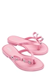 Melissa Women's Flip Slim Ii Studded Bow Scented Thong Sandals In Pink/ Pink