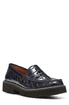 Donald Pliner Hope Platform Loafer In Dark Blue2