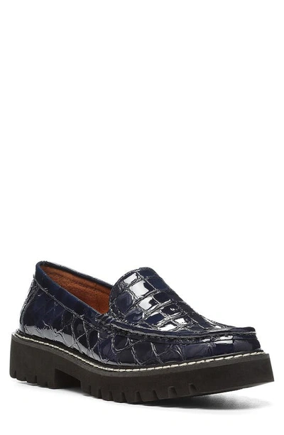 Donald Pliner Hope Platform Loafer In Dark Blue2