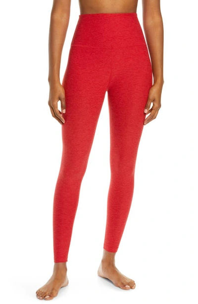 Beyond Yoga Spacedye Caught In The Midi High Waisted Legging In Red Hot-siren