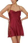 Rya Collection Darling Lace Trim Chemise In Sangria