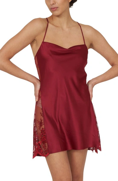 Rya Collection Darling Lace Trim Chemise In Sangria