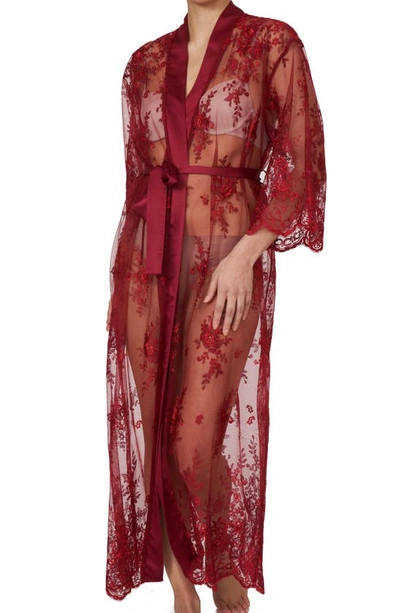 Rya Collection Darling Sheer Lace Robe In Purple
