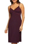 Montelle Intimates Modal Blend Midi Long Chemise In Dark Pansy