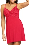 Montelle Intimates Modal Blend Short Chemise In Sunkissed Red