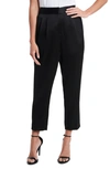 Vince Camuto Slim Leg Crop Satin Pants In Rich Black