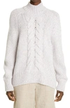 Arch4 Dundee Ultra Luxe Cable Knit Cashmere Pullover In Elderberry Marl