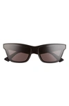 Bottega Veneta 64mm Rectangular Sunglasses In Black