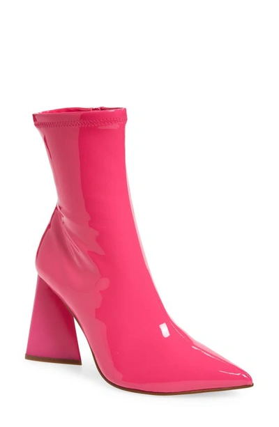 Steve Madden Ticker Pointed Toe Bootie In Pink Patent