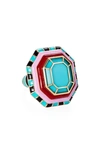 NEVERNOT NEVERNOT GRAB 'N' GO READY TO RELEASE TURQUOISE RING,NNT-43