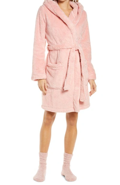 Ugg Aarti Faux Shearling Hooded Robe In Soft Kiss