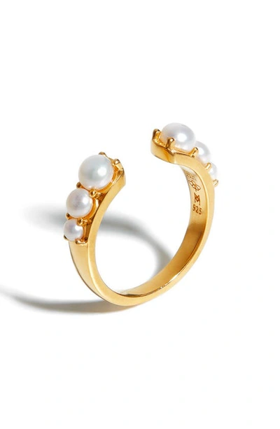 Missoma X Harris Reed Pearl Openness Ring In Metallic