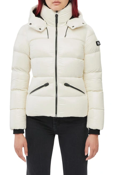 Mackage Madalyn Light And Brilliant Down Jacket With Hood In Cream