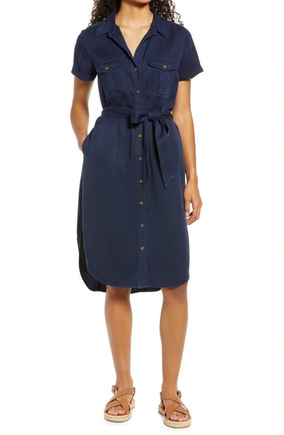 Caslonr Utility Short Sleeve Shirtdress In Navy Peacoat