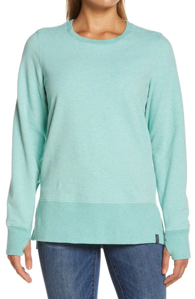L.l.bean Cozy Split Hem Sweatshirt In Ocean Teal Heather ModeSens