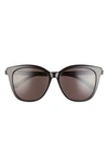 Balenciaga Bb 57mm Square Sunglasses In Shiny Black