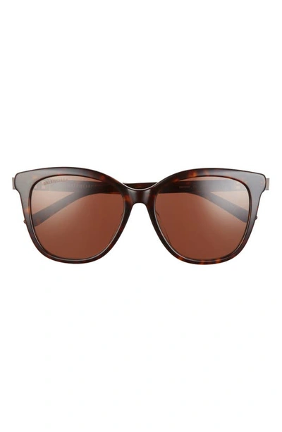 Balenciaga 57mm Square Sunglasses In Havana/brown