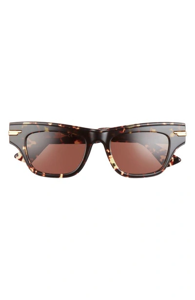 Bottega Veneta 51mm Rectangular Sunglasses In Havana