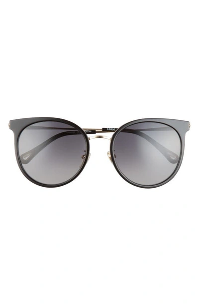 Chloé 56mm Round Sunglasses In Black