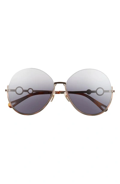 Chloé 61mm Round Sunglasses In Gold
