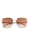 Cartier 59mm Square Sunglasses In Gold