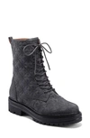 Aerosoles Aware X Laura Ashley Shelton Quilted Combat Boot In Grey Fabric