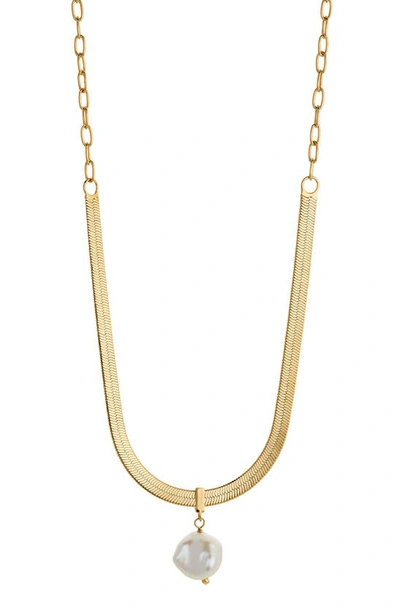 Ajoa Keshi Pearl Necklace In Gold