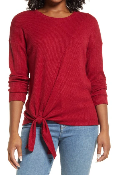 Gibsonlook Gibson Tie Side Pullover In Burgundy