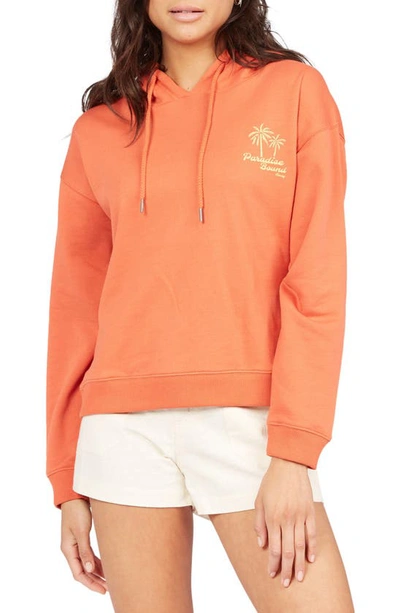 Roxy Quick Dip Organic Cotton Graphic Hoodie In Ginger Spice
