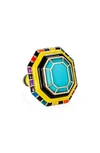 NEVERNOT NEVERNOT GRAB 'N' GO READY TO RELEASE TURQUOISE RING,NNT-44