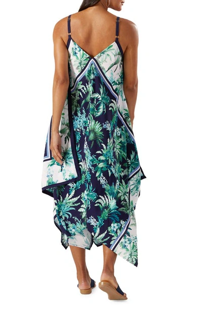 Tommy Bahama Arts Of Palm Scarf Cover-up Dress In Mare Navy