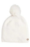 Bruno Magli Cashmere Pompom Beanie In Ivory