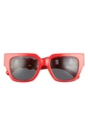 Versace 53mm Square Sunglasses In Red/ Dark Grey