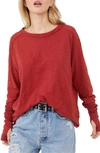 Free People We The Free Arden Extra Long Cotton Top In Holly Berry