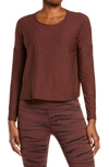 Beyond Yoga Morning Light Pullover In Mahogany Brown Heather