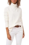 Vince Camuto Textured Turtleneck Sweater In Anqtiue White