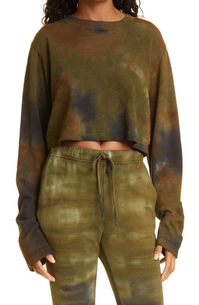 Cotton Citizen Tokyo Tie Dye Crop Tee In Moss Haze