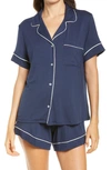 Eberjey Gisele Relaxed Pajama Short Set In Navy/ Ivory