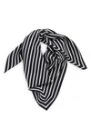 Totême Geometric Monogram Silk Scarf In White / Navy