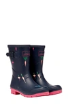 Joules Print Molly Welly Rain Boot In Navy Vegetables